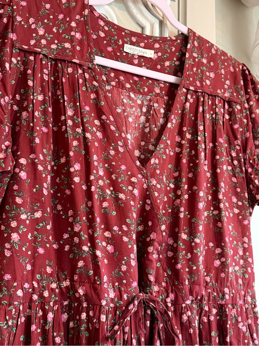 CHRISTY DAWN 🍃🌺 SIMPLE DAWN DRESS in ROSETTE ROUGE, SIZE L - Picture 2 of 10
